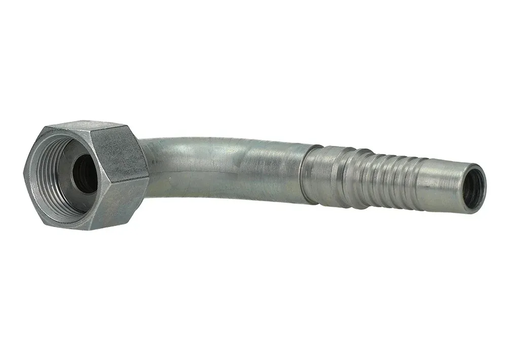 Кутовий штуцер 90° ORFS INTERLOCK, внутрішня різьба UNF, вуглецева сталь