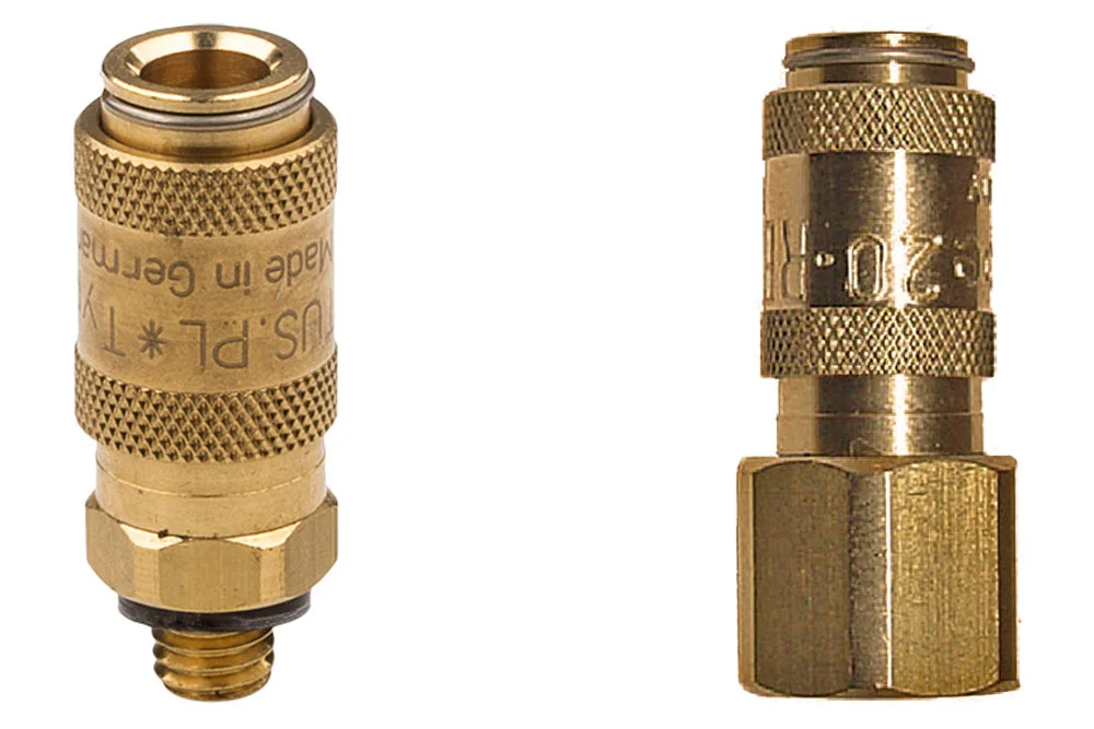 Гніздо швидкороз'ємного з'єднання DN2,7 з клапаном, з різьбленням, латунь, серія 20KA